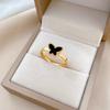 New Stainless Steel Flower Ring for Women Temperament Fashion Five Leaf Rings Trendy Charm Party Jewelry Gifts Wholesale 18mm