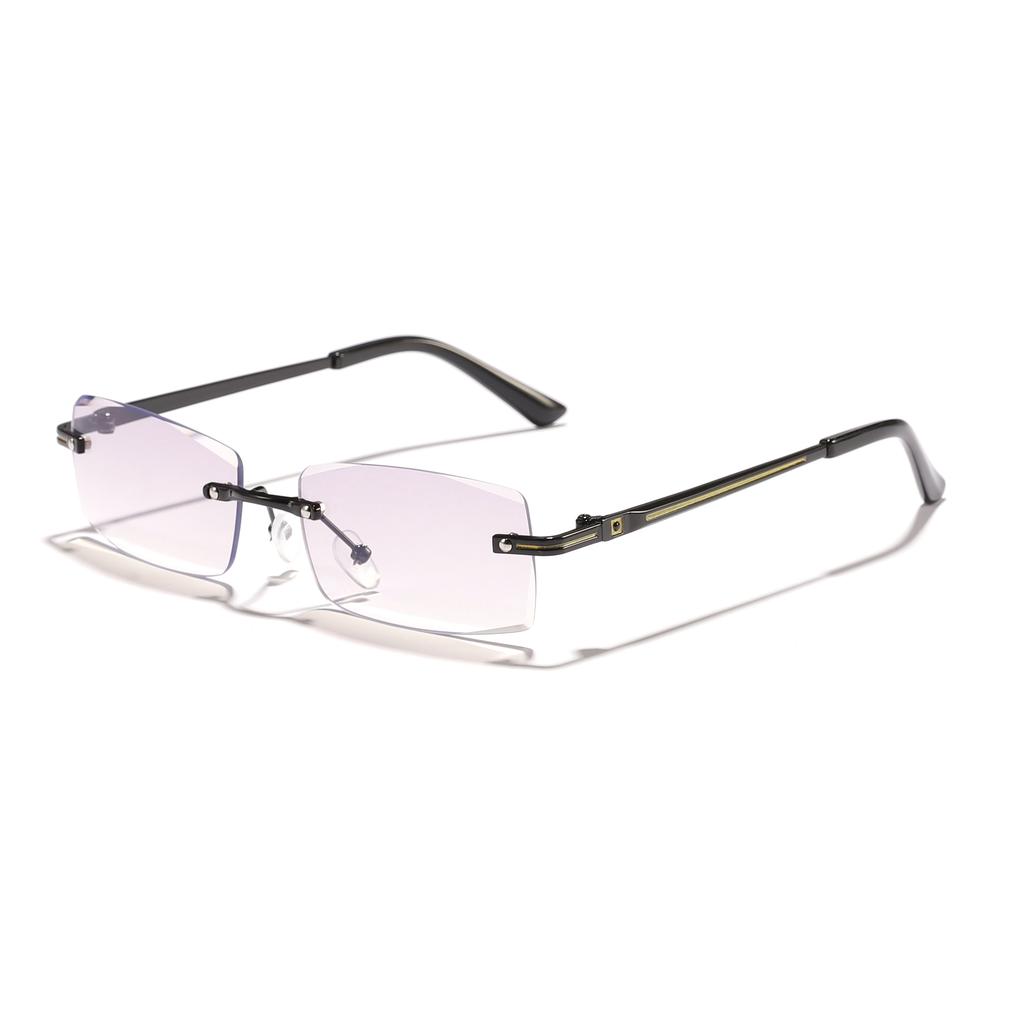 Cross-border New Retro Metal Rimless Rectangular Anti-blue Light Glasses for Men and Women Business Myopia Frame Glasses