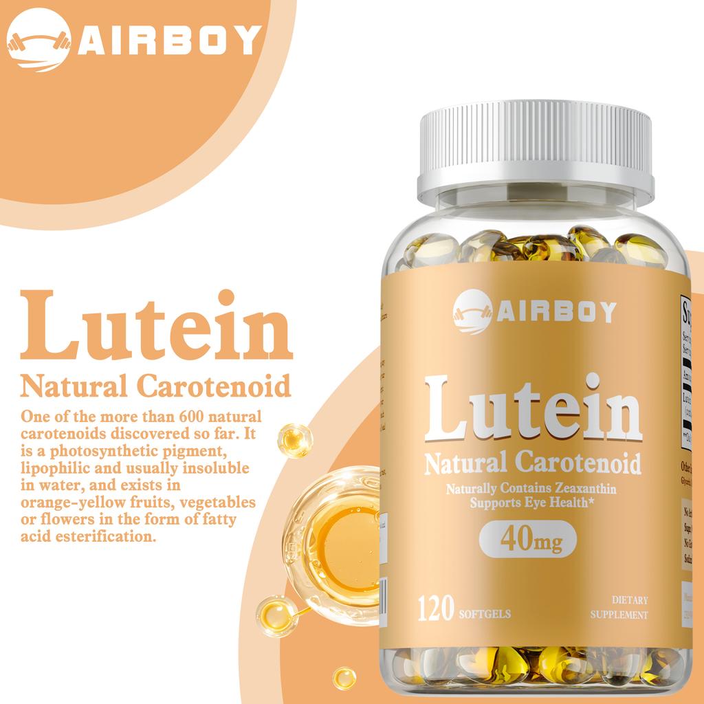 Hochwertiger Lutein- und Zeaxanthin-Extrakt, lindert Augenermüdung, schützt die Augen, hilft bei der Filterung von Blaulicht und enthält natürliches Carotin.
