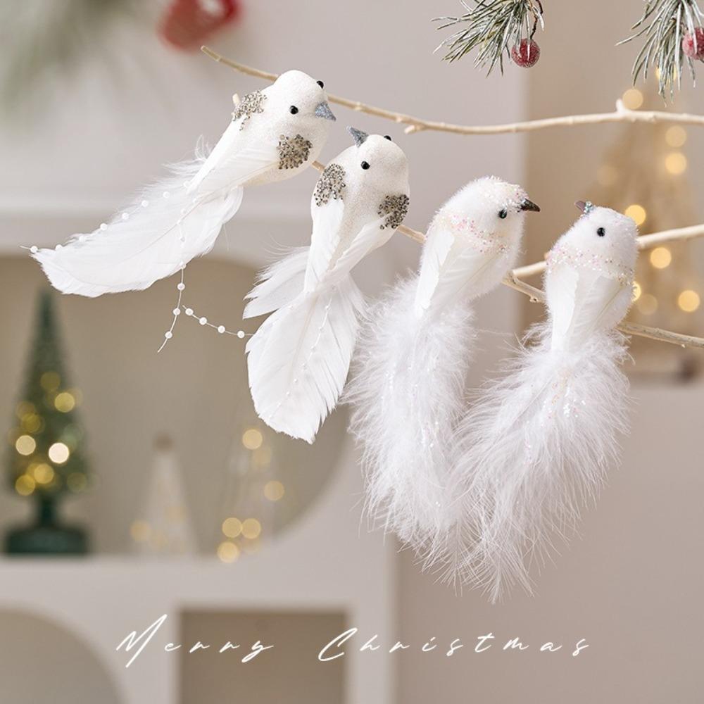 2pcs DIY Decor Artificial Bird Pendant Christmas Tree Decoration Artificial Foam Birds