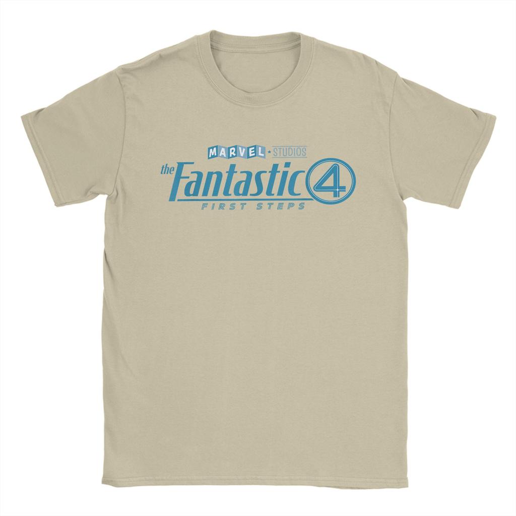 Fantastic Four First Steps Movie Logo T Shirts Mens Women Cotton Casual TShirt O Neck Comics Tees Short Sleeve Tops Plus Size