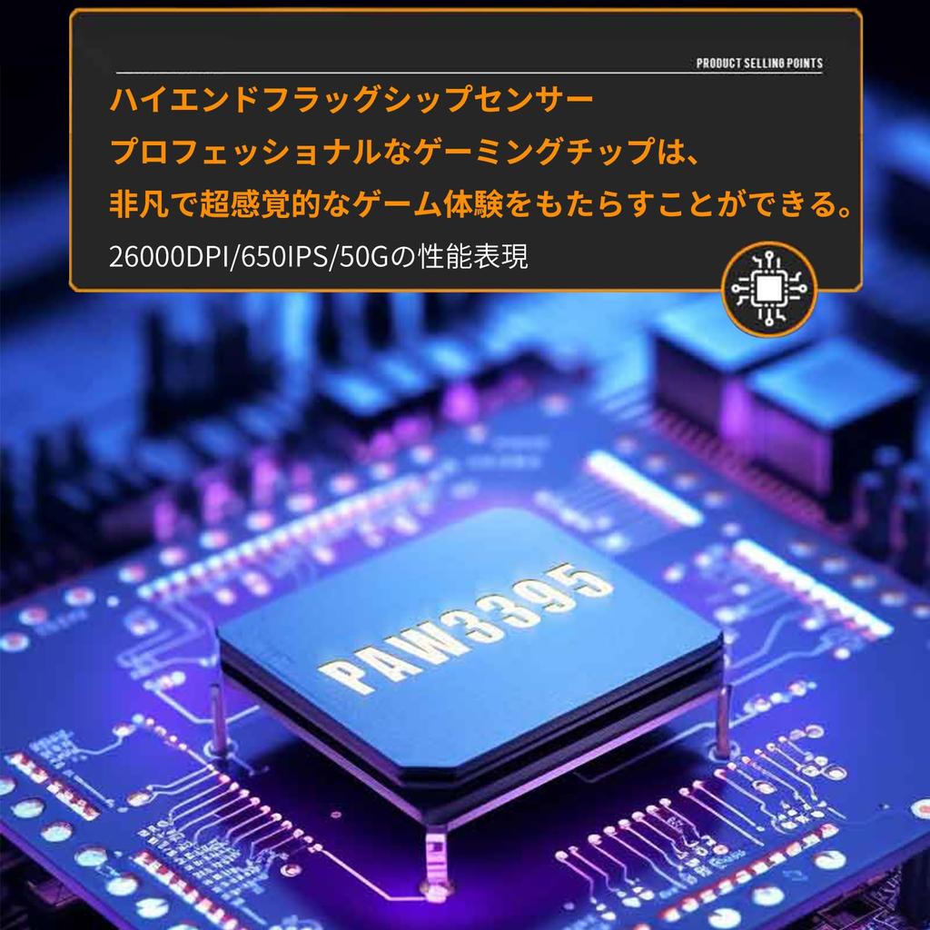 HOGREL Wireless Gaming Mouse PAW3395 with Optical 26000 DPI Custom for Laptops and Ideal for Gamers M3-PRO 1K/2K/4K Sensor, Adjustable,