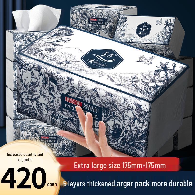 Extra Large, Skin-Friendly Tissue Paper for Mother and Baby - Removable Household Pack