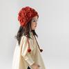 Ear Protection Autumn Winter Hat Solid Color Kids Cap Vintage Hand Knitted Hat  Girl