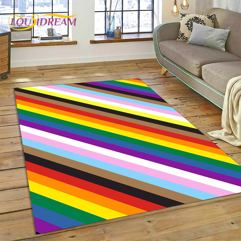 Rainbow 3D Colour Illusion Cartoon Rug Carpet for Living Room Bedroom Home Decor,Floor Mat Non-slip Decoration for Sofa Doormat