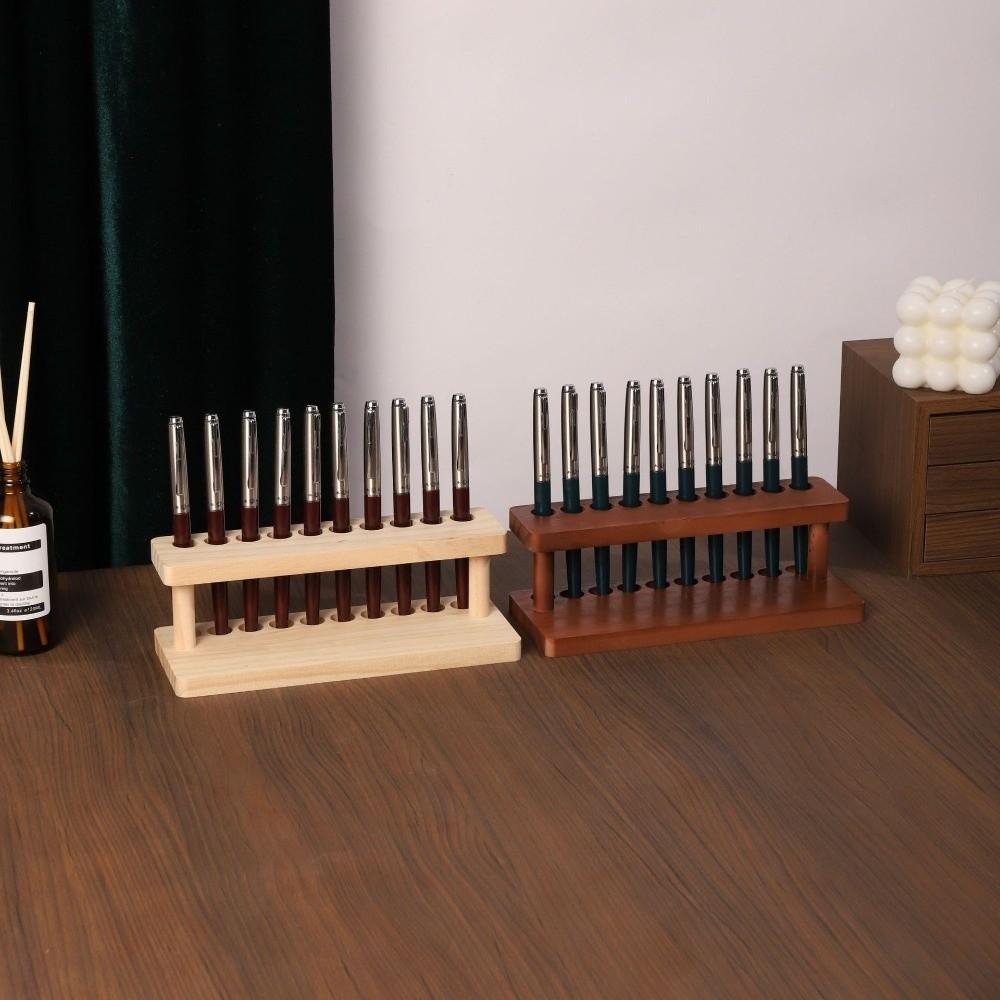 4/10 Slots Wooden Pen Holder Desk Organization Multifunction Office Desk Organizer Stationery Storage Pen Container School Use