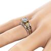 Fashion Jewelry, Gold Two-Color Zircon Ring, Flower Vintage Women'S Ring