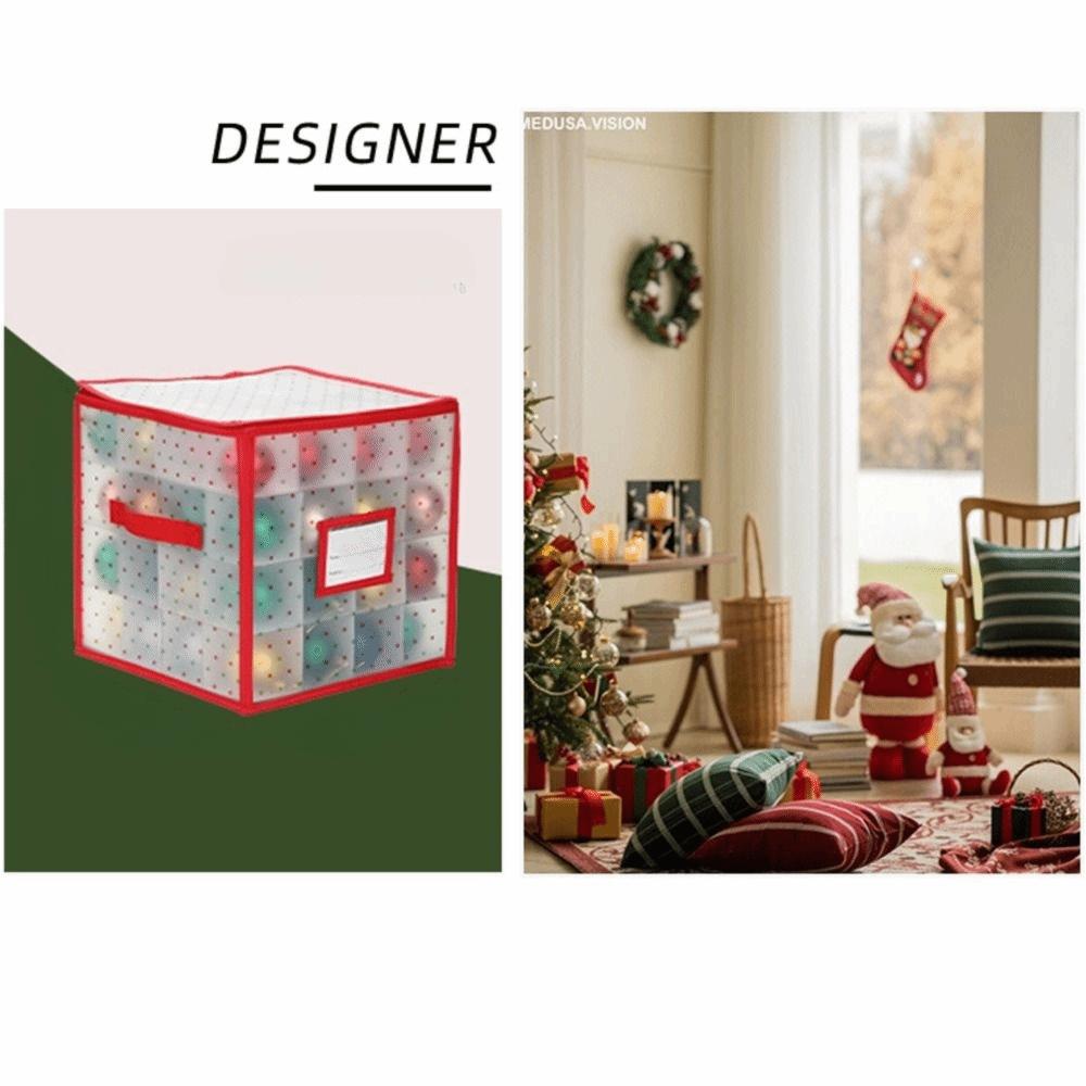 Convenient 64-Compartment Christmas Decoration Ball Storage Box Foldable Multi-Functional Storage Bag with Dividers Organizer