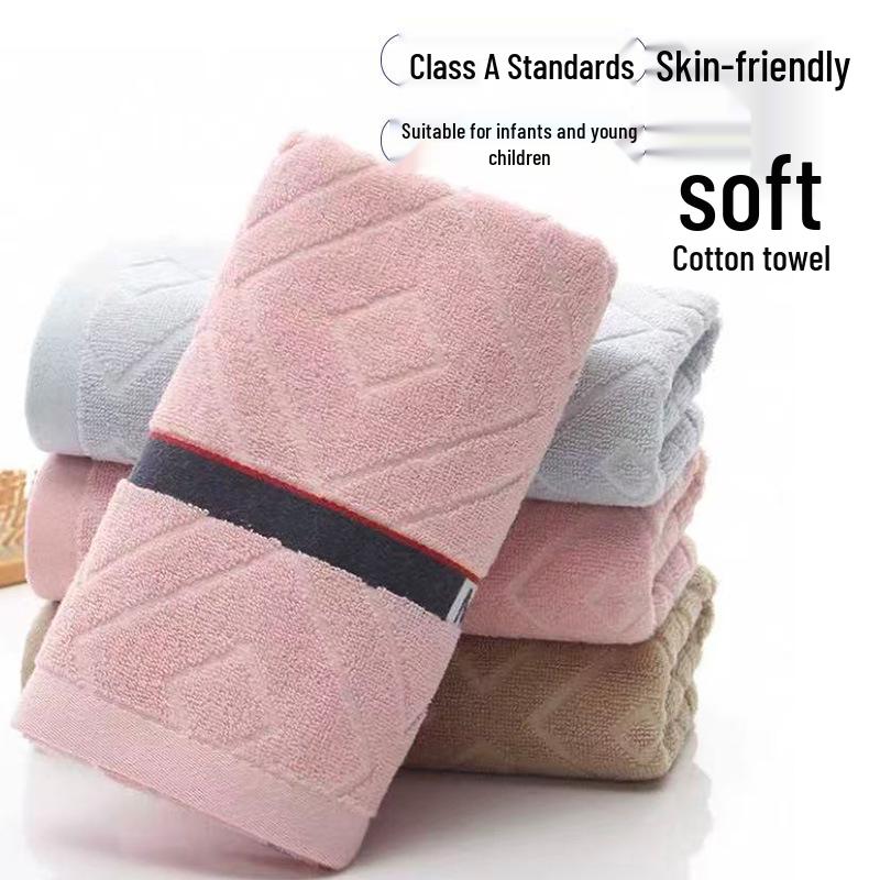 Soft Pure Cotton Lint-Free Face Towel - Absorbent Jacquard Design for Adults