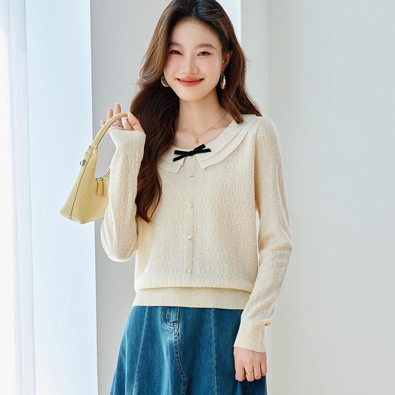 Women's Stylish Wool Blend Jacquard Knit Sweater