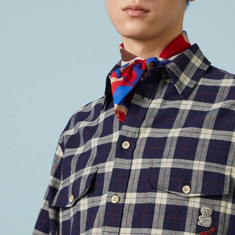 Gucci Shirts Men's Blue Lapel Moderate Other 751435-ZAN8S-4320