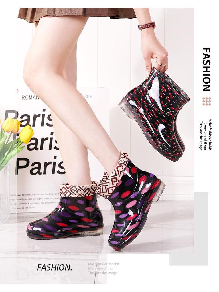 Damen Kristall Verschleißfeste Camouflage Regenstiefel - Modisches, Rutschfestes, Ganzjahres-Outdoor-Schuhwerk.