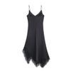 2025 European-Style Women's Silk Satin Lace Dress
