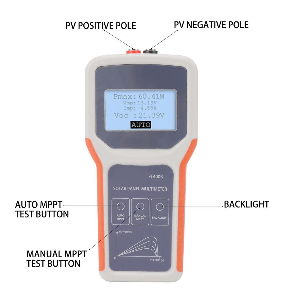 solar panel multimeter with LCD display solar panel multimeter solar panel MPPT tester open