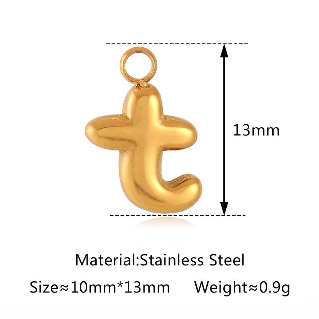 3Pcs Bubble Letter Charms Fadeless Gold Color PVD Plated Balloon Alphabet A-Z Pedant DIY Initial Necklaces Women Jewelry Making