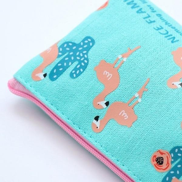 Federmäppchen mit Flamingos, Canvas, Schulbedarf, Schreibwaren, Geschenk, süße Bleistiftbox, Tasche