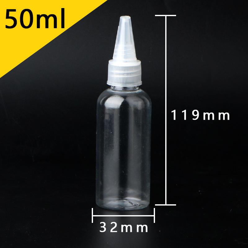 Transparente PET-Kunststoff-Quetschflasche mit Spitze für Kleber, Lotion oder Pigmente - Erhältlich in 50 ml und 100 ml