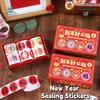 6Rolls Removable Chinese New Year Stickers Cute Festive Design Lunar New Year Stickers DIY Colorful Patterns