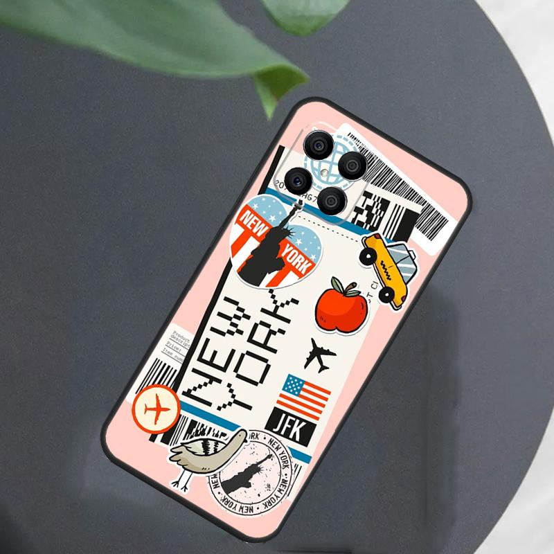 New York TOKYO Traveltickets Case For Honor Magic 8 7 6 5 Pro Cover For Honor X9c X9b X9a X8a X8b 50 70 90 200 400 Lite