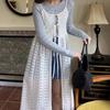 Korean Chic Lace See-Through Strappy Dress & Tie Cardigan - 2026 Spring/Summer Collection for Women