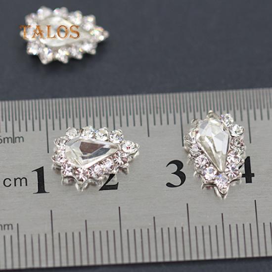 10Pcs 3D Shape Glitters Rhinestone Alloy Bowknot DIY Decal Nail Art Tips Stickers