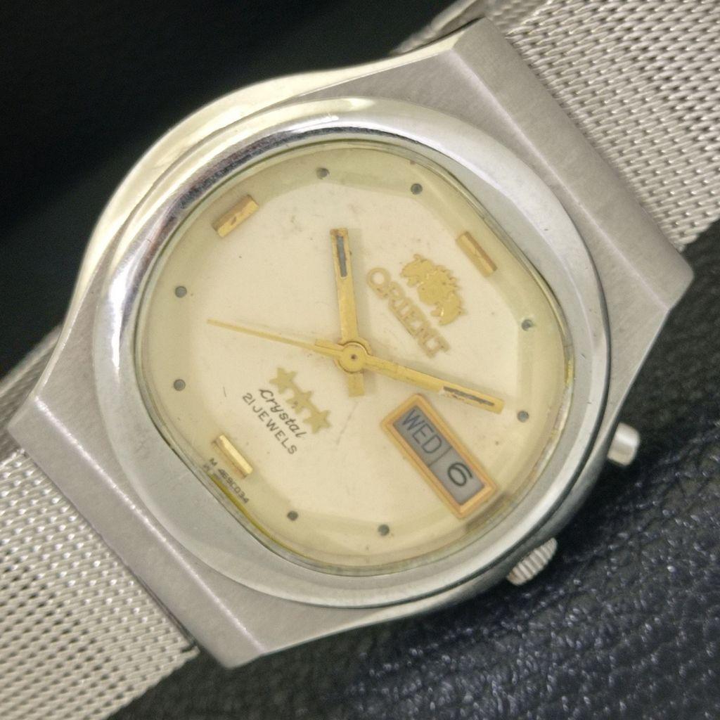 

ORIENT CRYSTAL AUTOMATIC JAPAN 46941 MENS VINTAGE ORIGINAL DIAL WATCH a703352-1 R213b-a703352