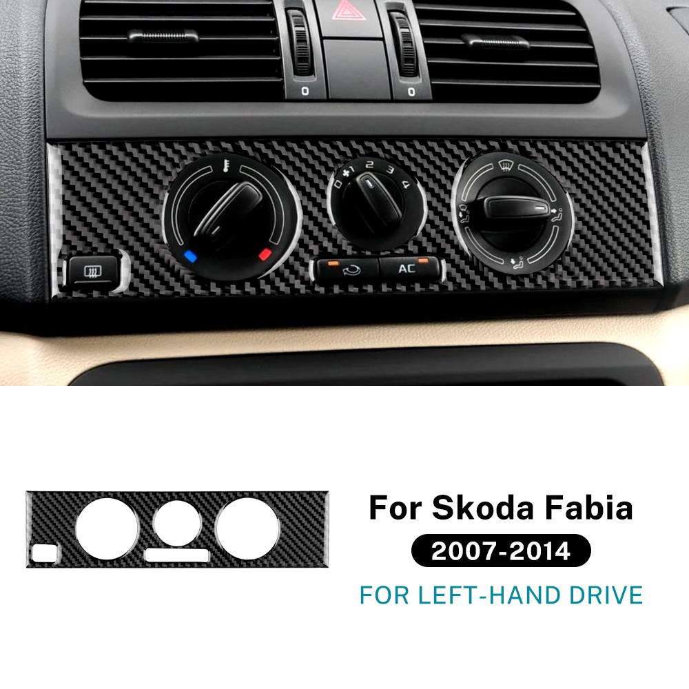 

М яка наклейка з вуглецевого волокна для Skoda Fabia 2 MK2 5J 2007 2008 2009 2010 2011 2012 2013 2014 Рамка для ручки кондиціонера центральної консолі автомобіля