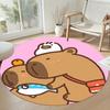 Capybara Round Floor Mat Suitable for Entryway Foyer Hallway Kitchen Antislip Round Carpet Decorate Offices Birthday Christmas Gift