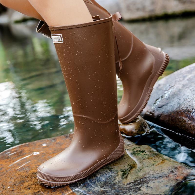 New-style Adult Rain Boots with Soft Soles: Stylish High-cylinder Waterproof Adult Rubber Shoes, Outdoor Water Boots