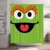 Green Monster Face Shower Curtain: Fun Bathroom Decor for Kids Adults Waterproof Fabric with Hook Rings (180 x 180 cm)