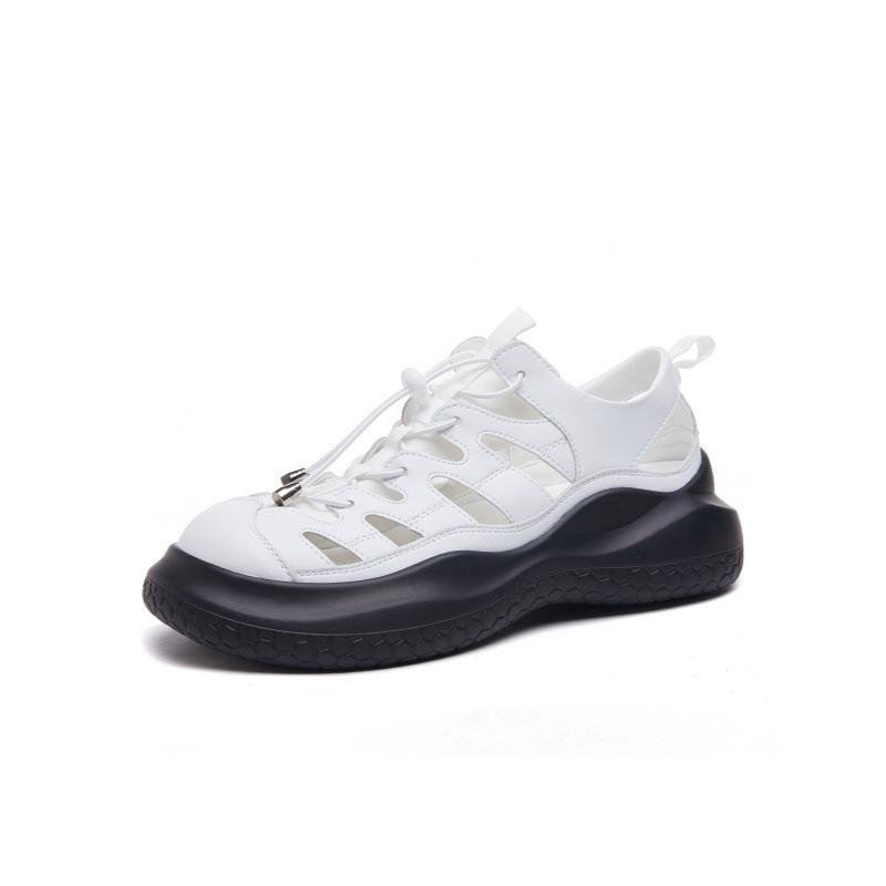 Summer retro casual sports year bag head sandals women s thick-soled hollow hole beach shoes 35