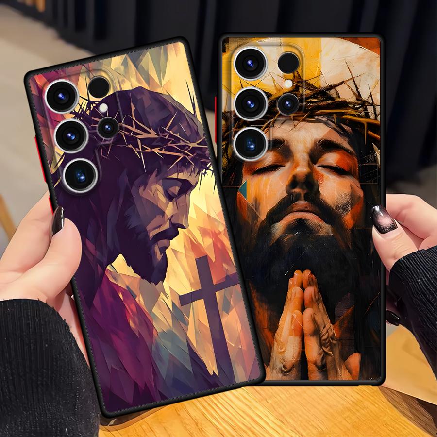 Case for Samsung Galaxy S25 Ultra S22 Note 20 10 S26 S21 S24 Plus S20 S23 FE Phone Cover Jesus