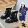 Children Ankle Boots Side Zipper Rhinestones Love 2024 Girls Boots Drop Shipping Simple Non-slip Princess Catwalk Kids Shoes PU