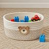 Woven Baskets For Storage Small Laundry Basket Space-Saving Cotton Organizer Bin For Clothes Blankets Books Towels Dog Toys