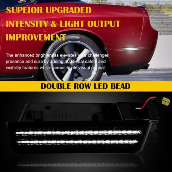 Белый светодиодный боковой габаритный огонь заднего бампера для Light 11-14 Dodge Charger 08-14 Challenger