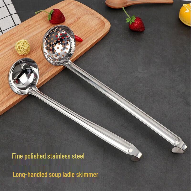 Verdickte Edelstahl Schöpfkelle mit langem Griff und Haken