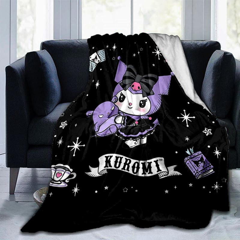 1pc Cute Kuromi's Enchanted Night Blanket, Soft Throw for Home Decor, Gift Idea, Living Room, Travel, Camping, Car Blankets, Beach, Office Naps, Suita