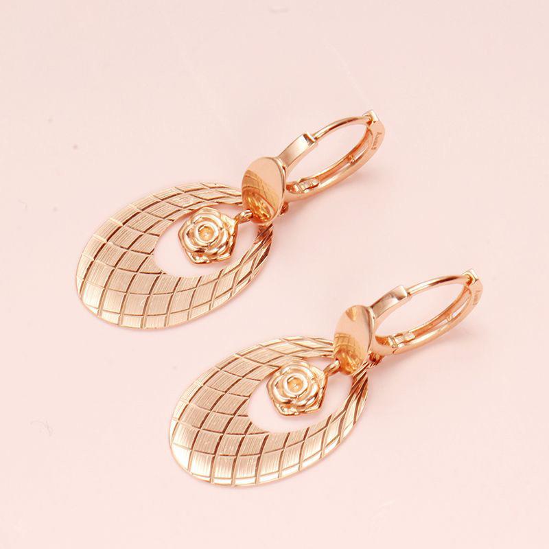 Фиолетовые Золотые Блестящие Умные Серьги Роза Блестящие Женские Серьги-Гвоздики с Покрытием Розовое Золото Классические