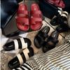 NEUE Sommer Flip-Flops Damen Rundzehen Leder Flache Hausschuhe Mode Strand Pantoletten Urlaubs-Sandalen Schuhe für Frau