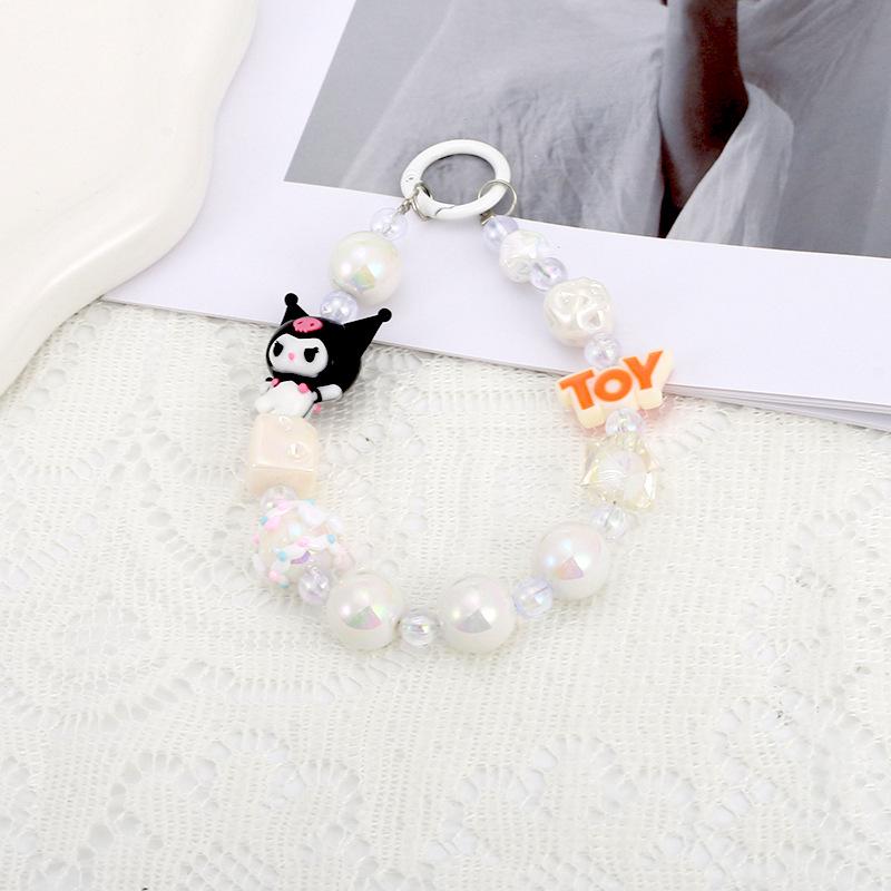 Sanrio Kuromi Stitch Letter Plate Phone Chain Keychain Bag Pendant Accessories