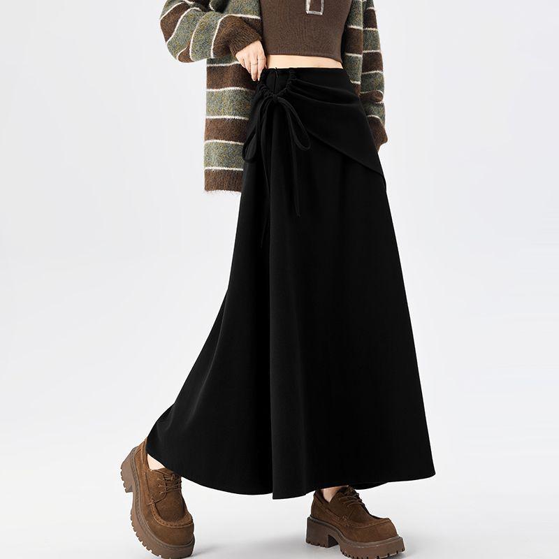 

Women s High Waist A-Line Woolen Skirt - Thick Irregular Hem, Slimming Casual Fit for Autumn/Winter S (Weight 80-95 jin)