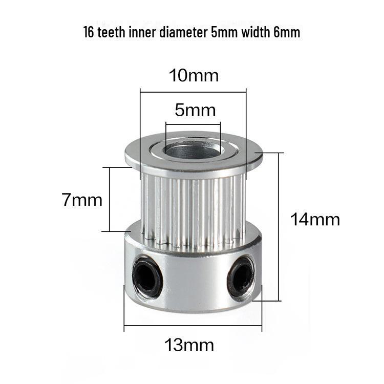 

2GT шкив привода газораспределительного механизма: 16/20 зубьев, отверстие 5/8 мм, ширина ремня 6 мм для 3D-принтеров 16 teeth, 5mm inner diameter