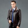 New Genuine Leather Jacket for Middle-aged Dad, Sheepskin Lapel Jacket, Velvet Thickened Jacket for Men