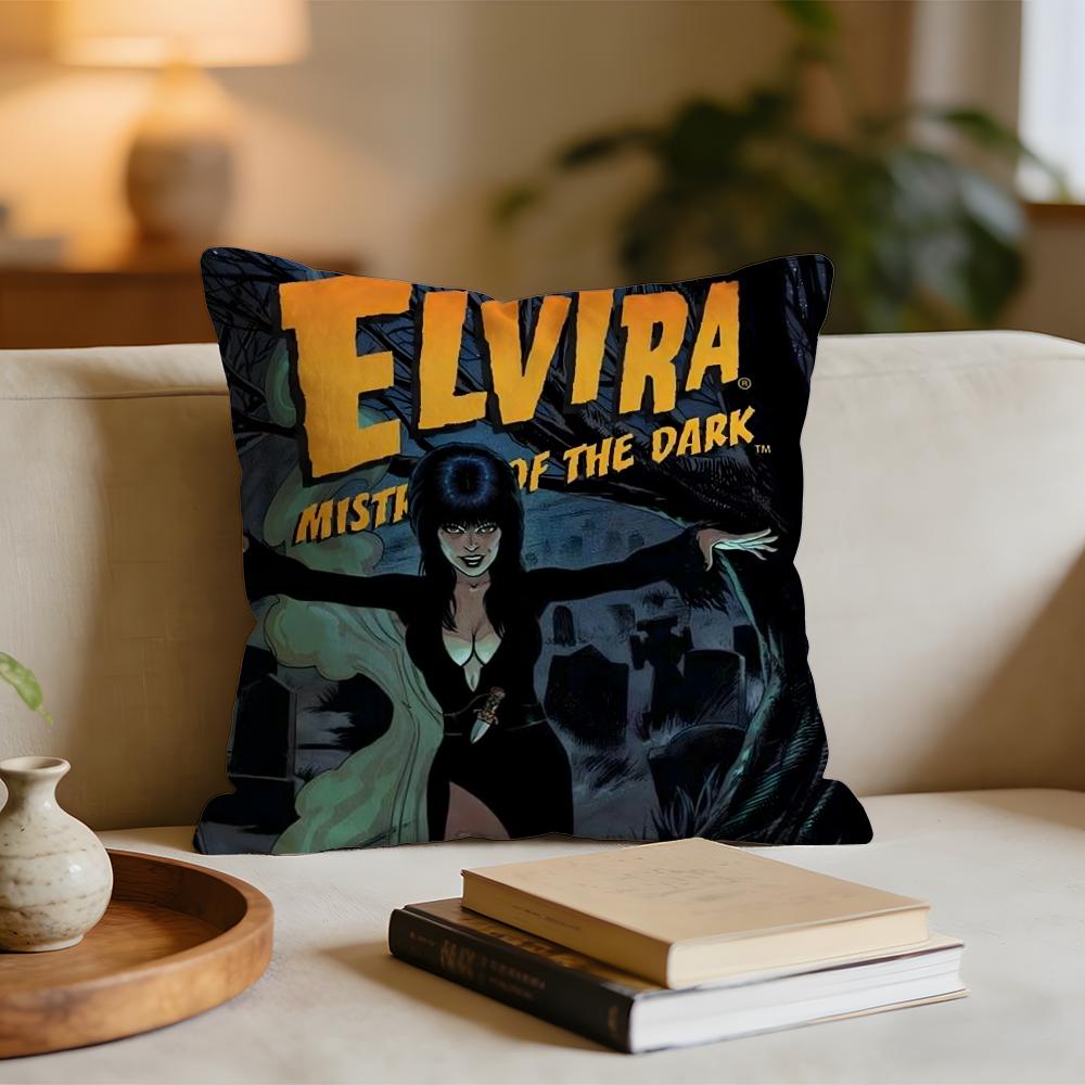 

EElviraS Mistress of the Dark Cushion Cover Short plush pillowcase for bed sofa carwashable 30x30cm