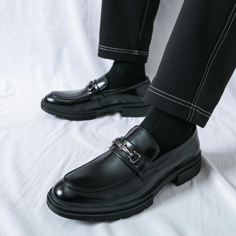 New Autumn Winter Texture Simple Men's Comfortable Non-slip Men's Vintage Advanced Leisure Luxury Business Office Oxford Shoes