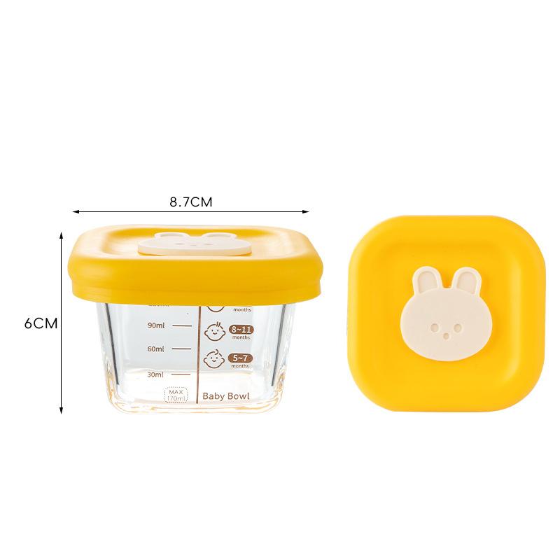 Glass Bowl Baby Food Supplement Bowl With Scale Portable Lunch Box Food Storage Seal Heating Food Grade Silicone