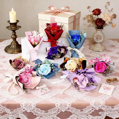 Mini Aromaterapi Sabunu Gül Buketi Kokulu Yapay Çiçek Aranjmanı Kadınlar için Noel Düğün Doğum Günü Sevgililer Günü Hediyeleri Anne Eş En İyi