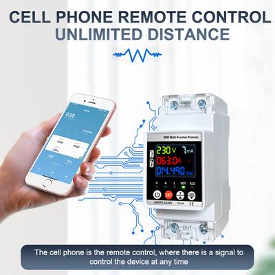 Tuya WiFi Intelligent Circuit Breaker Single Phase Electric Meter Din-rail Mounting Reclose Switch Automatic Reclosure Protector