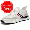 Fashion New Genuine Leather Men Height Increasing Shoes 4/6/8CM Outdoor Casual Sneakers Men Fashion Sports Shoes Men Size 37-43