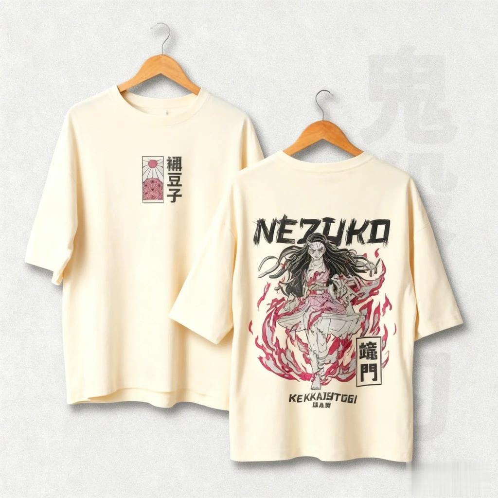 Demon Slayer Kamado Nezuko Graphic T Shirt Men Women Cotton Short Sleeve Tee Oversized Casual Tops Summer Streetwear Cosplay Y2k